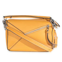Yellow Grained Calfskin Small Puzzle Bag