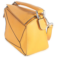 Yellow Grained Calfskin Small Puzzle Bag