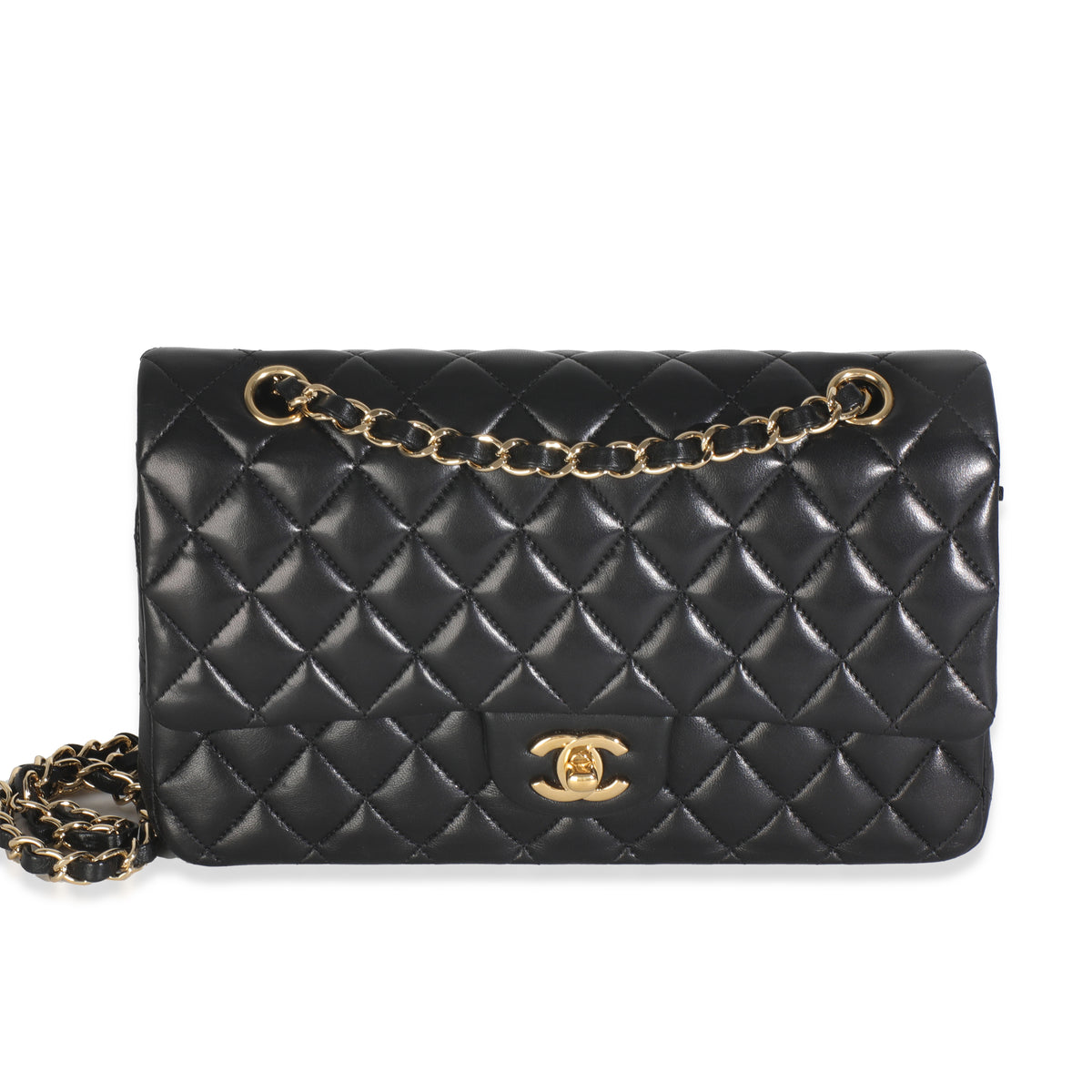 Black Quilted Lambskin Medium Classic Double Flap Bag