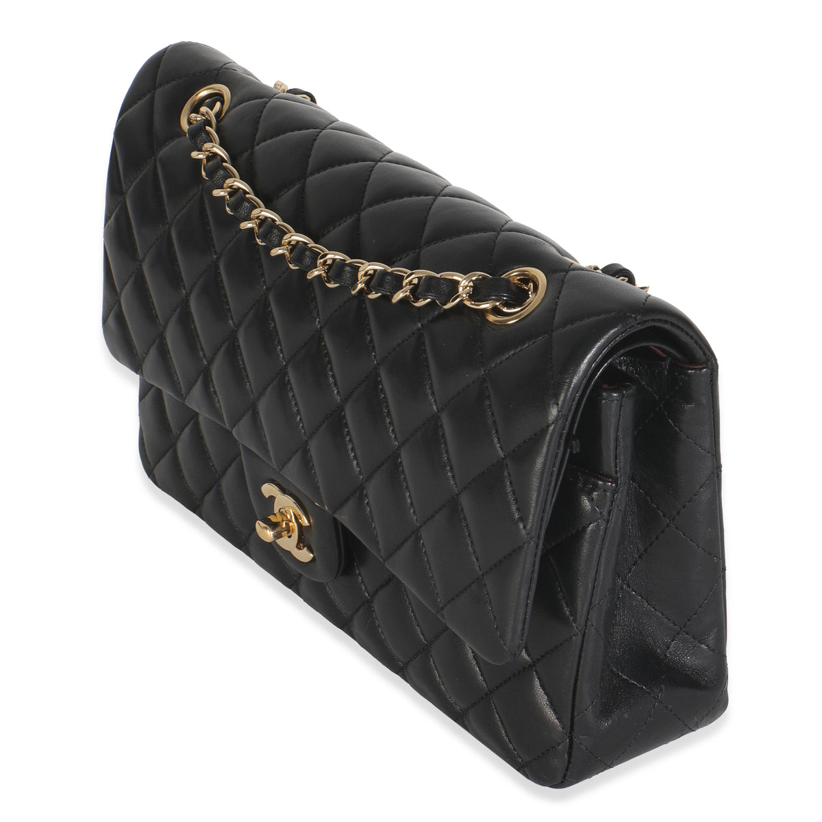 Black Quilted Lambskin Medium Classic Double Flap Bag