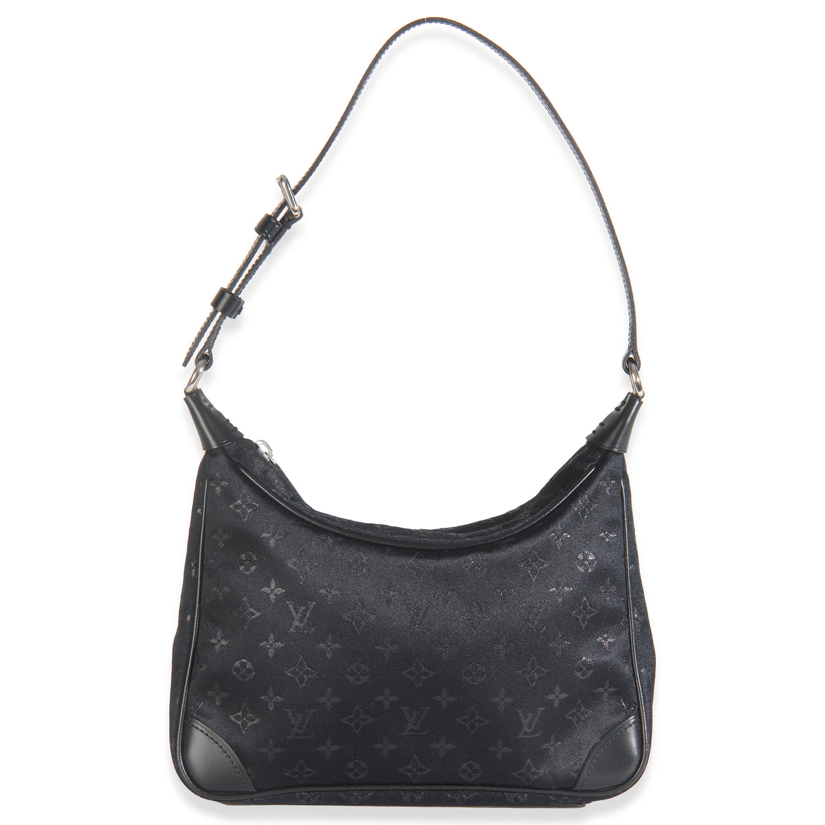 Black Metallic Monogram Satin Mini Boulogne