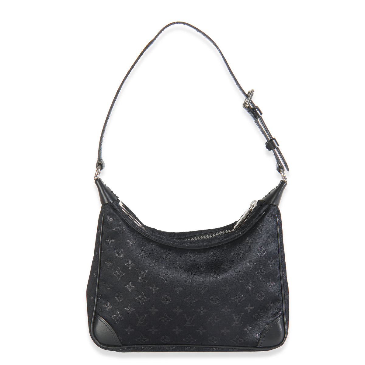 Black Metallic Monogram Satin Mini Boulogne