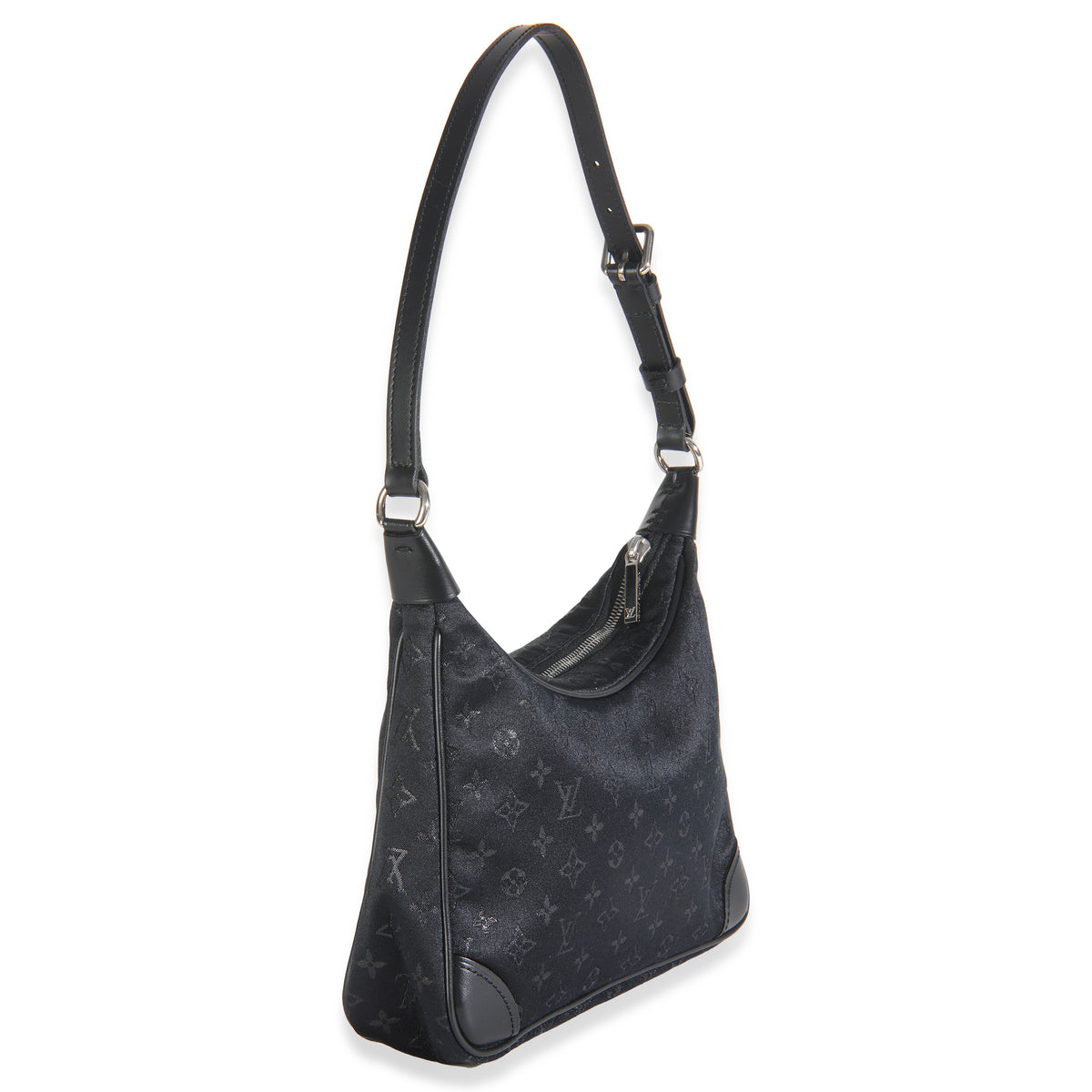 Black Metallic Monogram Satin Mini Boulogne