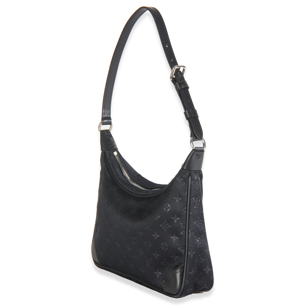 Black Metallic Monogram Satin Mini Boulogne