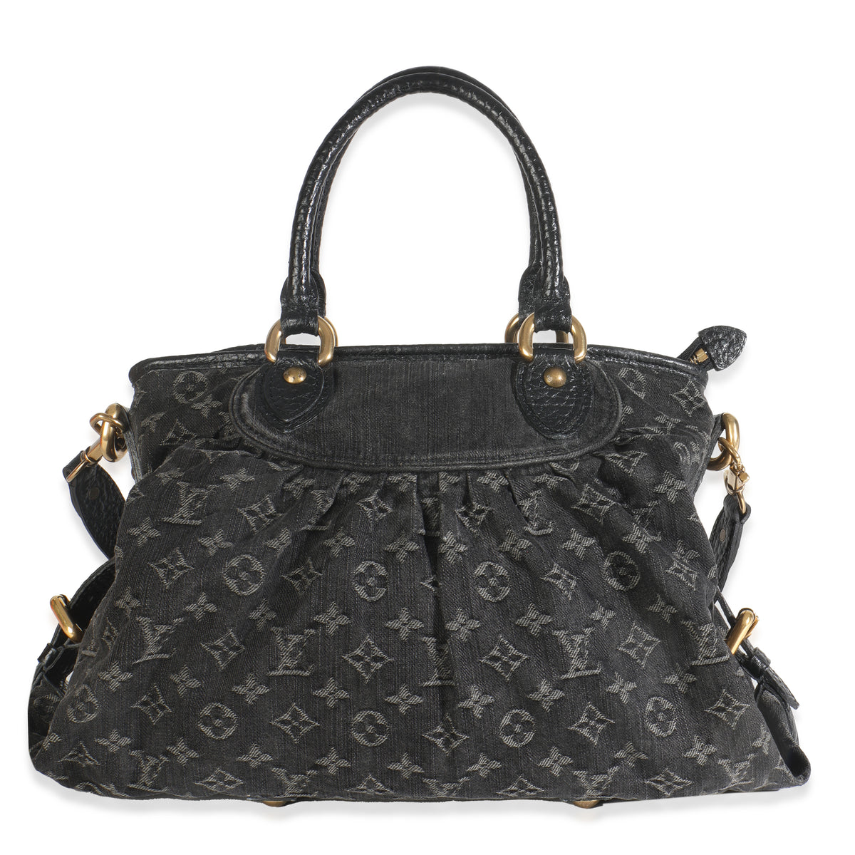 Black Monogram Denim Neo Cabby MM