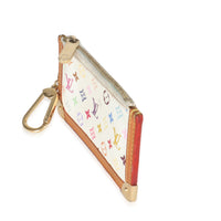 White Monogram Multicolore Canvas Key Pouch