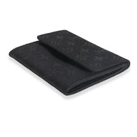 Black Metallic Monogram Satin Porte Monnaie