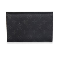 Black Metallic Monogram Satin Porte Monnaie