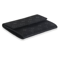Black Metallic Monogram Satin Porte Monnaie