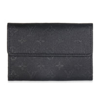 Black Metallic Monogram Satin Porte Monnaie