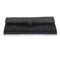 Black Metallic Monogram Satin Porte Monnaie