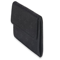 Black Metallic Monogram Satin Porte Monnaie