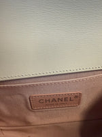 Chanel White Calfskin Pearl Chevron Small Boy Bag Handbag ad3