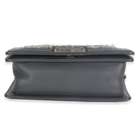 Grey Tweed Black Calfskin Small Boy Bag