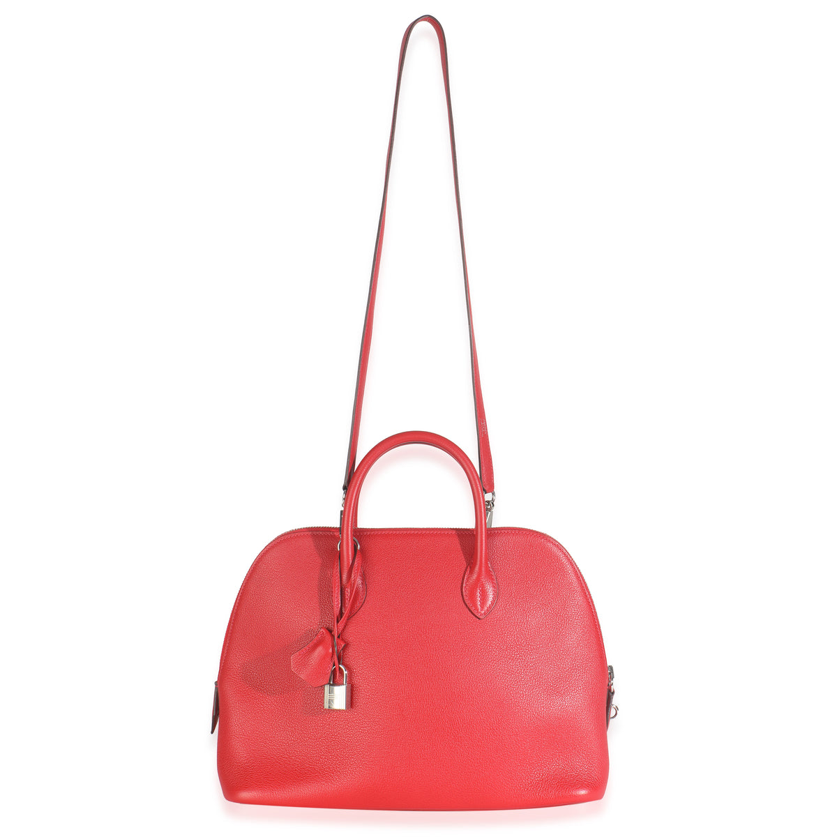 Hermès Rouge Pivoine Evercolor 1923 Bolide 30 PHW Handbag av