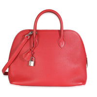 Hermès Rouge Pivoine Evercolor 1923 Bolide 30 PHW Handbag fv