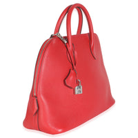 Hermès Rouge Pivoine Evercolor 1923 Bolide 30 PHW Handbag pv