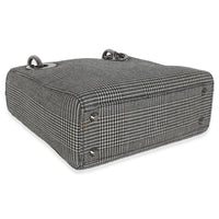 Christian Dior Vintage Black White Houndstooth Canvas Mini Lady Dior Handbag box