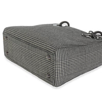 Christian Dior Vintage Black White Houndstooth Canvas Mini Lady Dior Handbag clasp