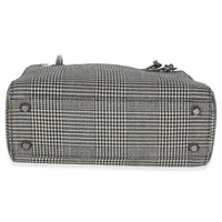 Christian Dior Vintage Black White Houndstooth Canvas Mini Lady Dior Handbag stamp