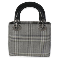 Vintage Black White Houndstooth Canvas Mini Lady Dior