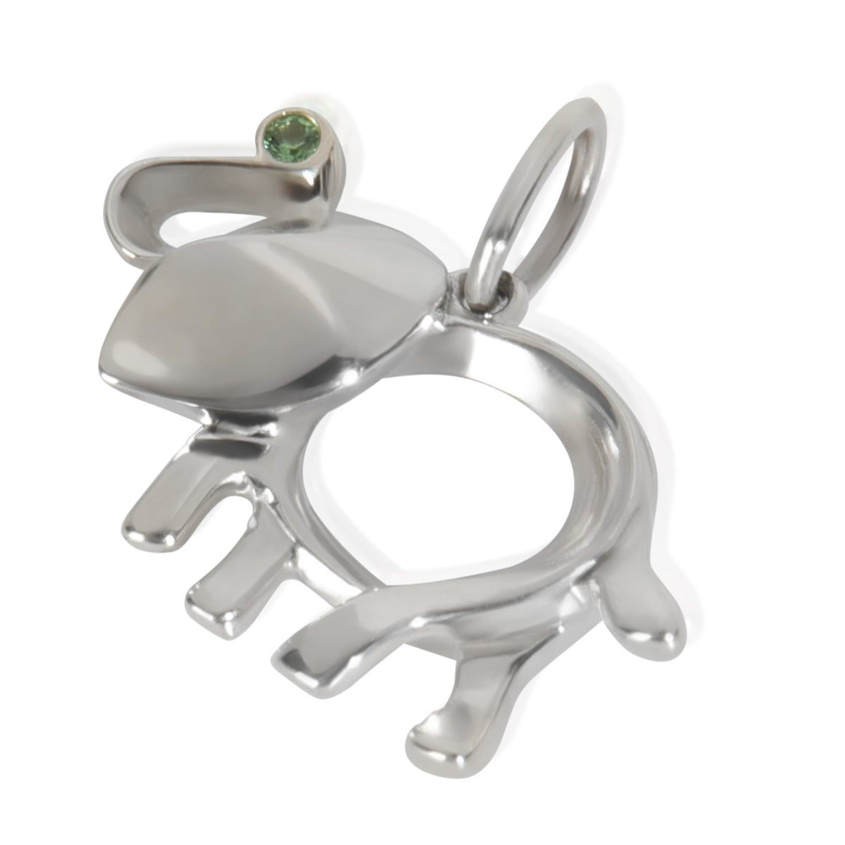 Sterling Silver Tsavorite Save The Wild Elephant Charm