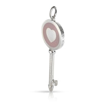 Sterling Silver  Lavender Enamel Heart Key Pendant