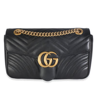 Black Calfskin Matelasse Medium GG Marmont Shoulder Bag