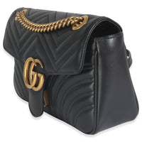 Black Calfskin Matelasse Medium GG Marmont Shoulder Bag