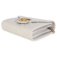 Grey Calfskin Matelasse GG Marmont Chain Wallet