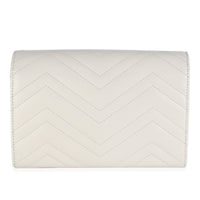 Grey Calfskin Matelasse GG Marmont Chain Wallet