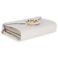 Grey Calfskin Matelasse GG Marmont Chain Wallet