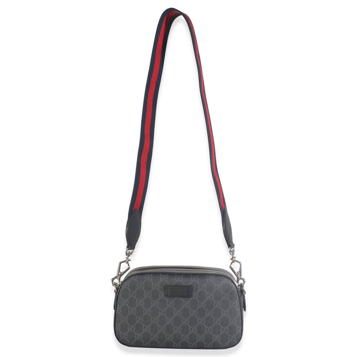 Black GG Supreme Canvas Web Camera Bag