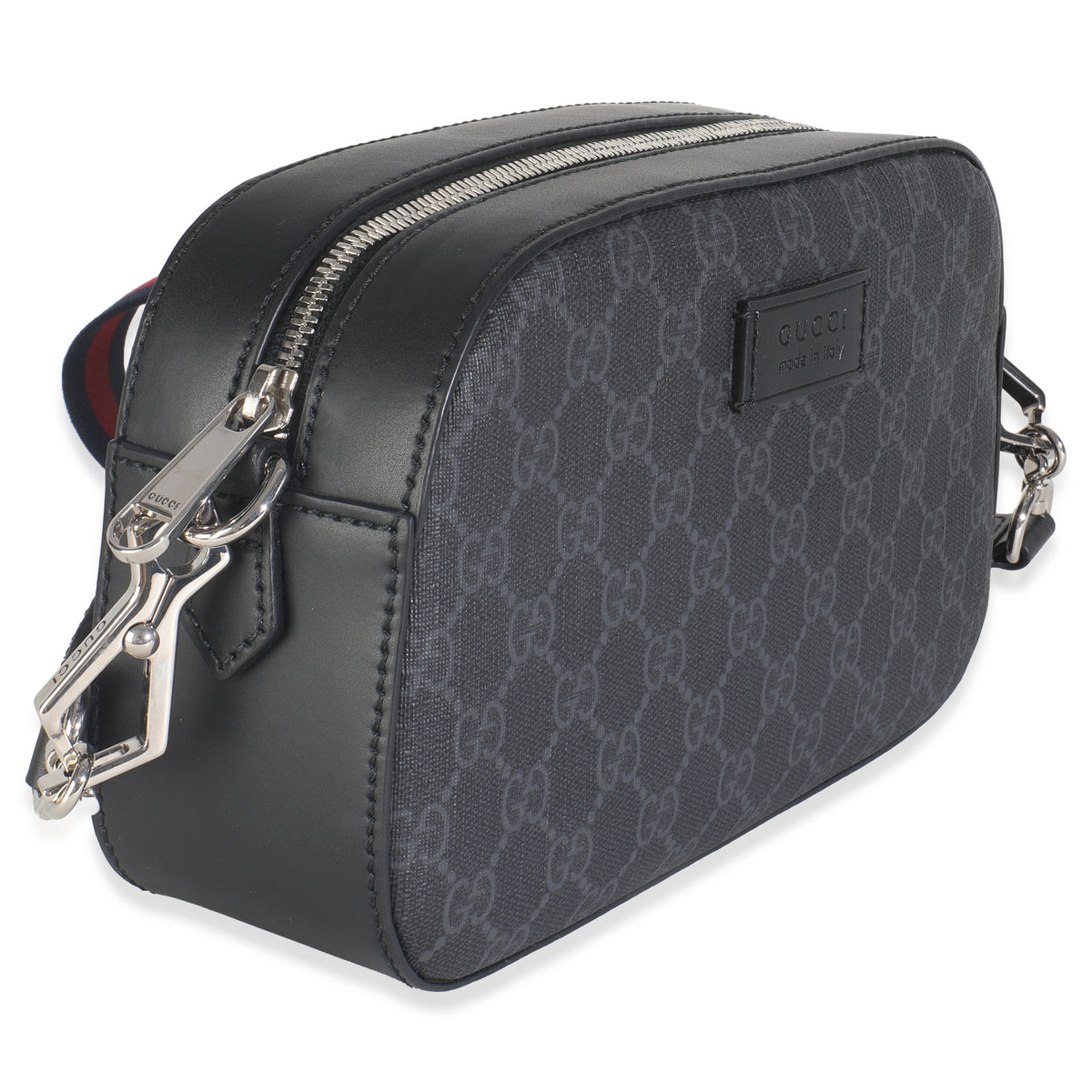 Black GG Supreme Canvas Web Camera Bag