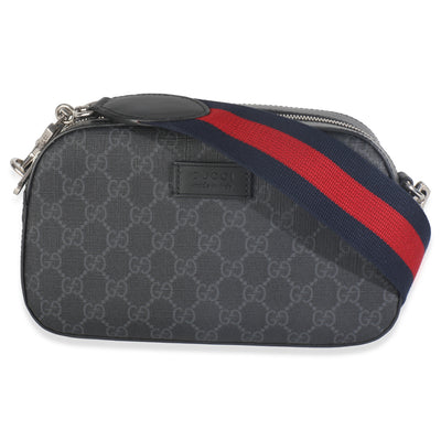 Black GG Supreme Canvas Web Camera Bag