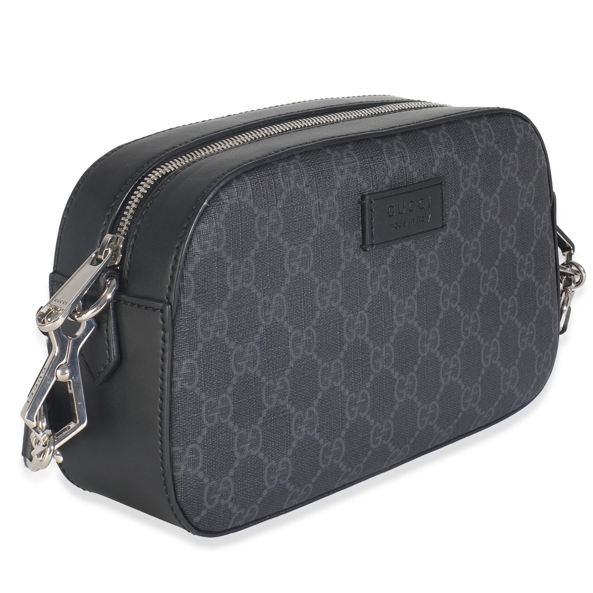 Black GG Supreme Canvas Web Camera Bag