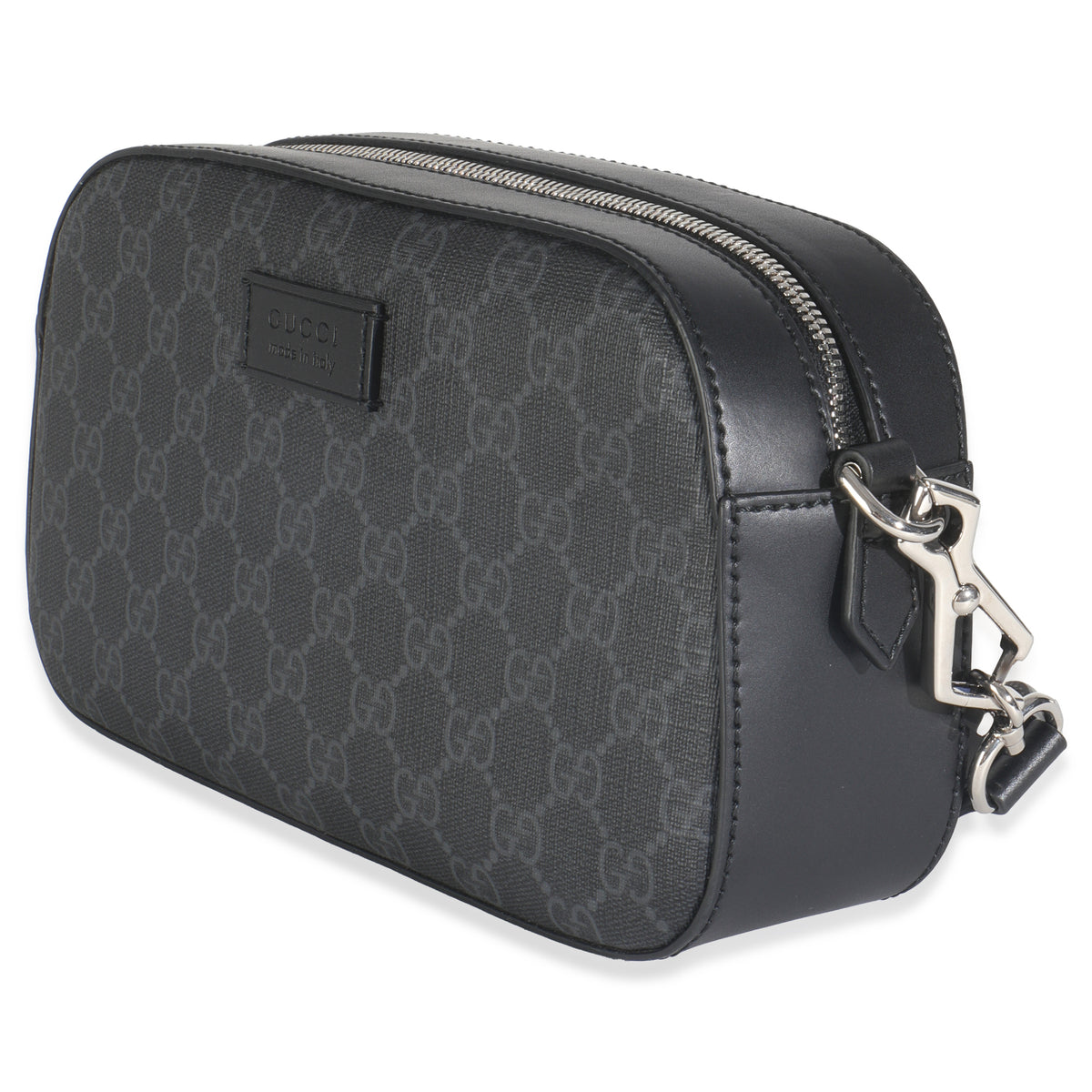 Black GG Supreme Canvas Web Camera Bag