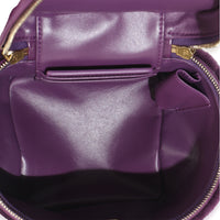 Purple Quilted Shearling Lambskin Small Vanity Case