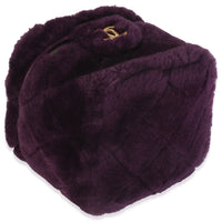 Purple Quilted Shearling Lambskin Small Vanity Case