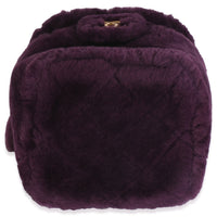 Purple Quilted Shearling Lambskin Small Vanity Case