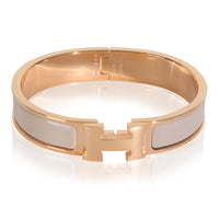 Gold-Plated  Clic H In Marron Glacé Bracelet