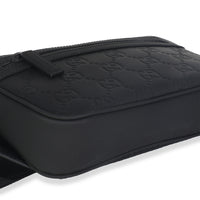 Black Rubber Effect GG Belt Bag