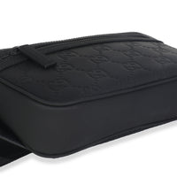 Black Rubber Effect GG Belt Bag
