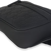 Black Rubber Effect GG Belt Bag