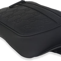 Black Rubber Effect GG Belt Bag