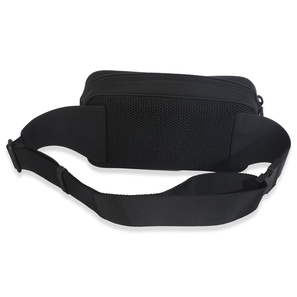 Black Rubber Effect GG Belt Bag