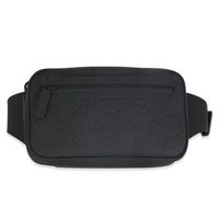 Black Rubber Effect GG Belt Bag