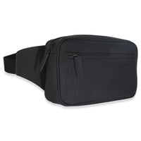 Black Rubber Effect GG Belt Bag