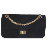 Chanel Black Quilted Jersey East West Reissue 2.25 Handbag fv
