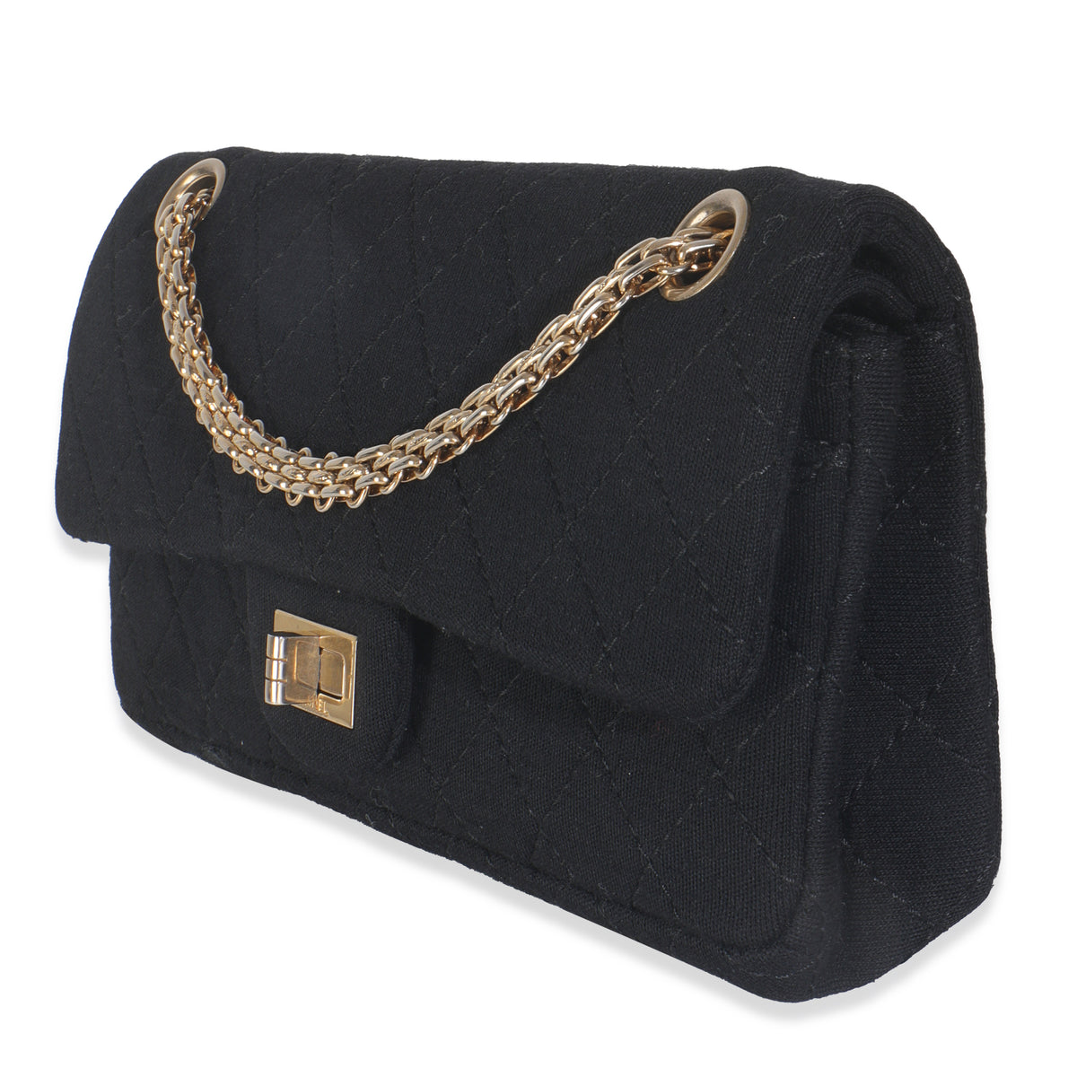 Chanel Black Quilted Jersey East West Reissue 2.25 Handbag sv